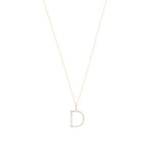 DIAMOND GUILD Gold/D Made In India 14kt Gold Diamond Initial Pendant Necklace